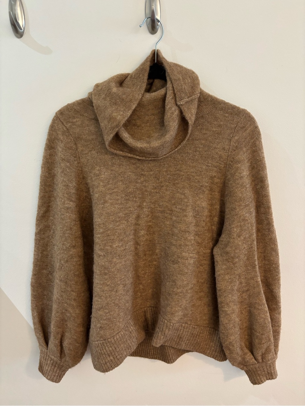 Babaton Camel Brown Turtleneck Sweater and skirt set